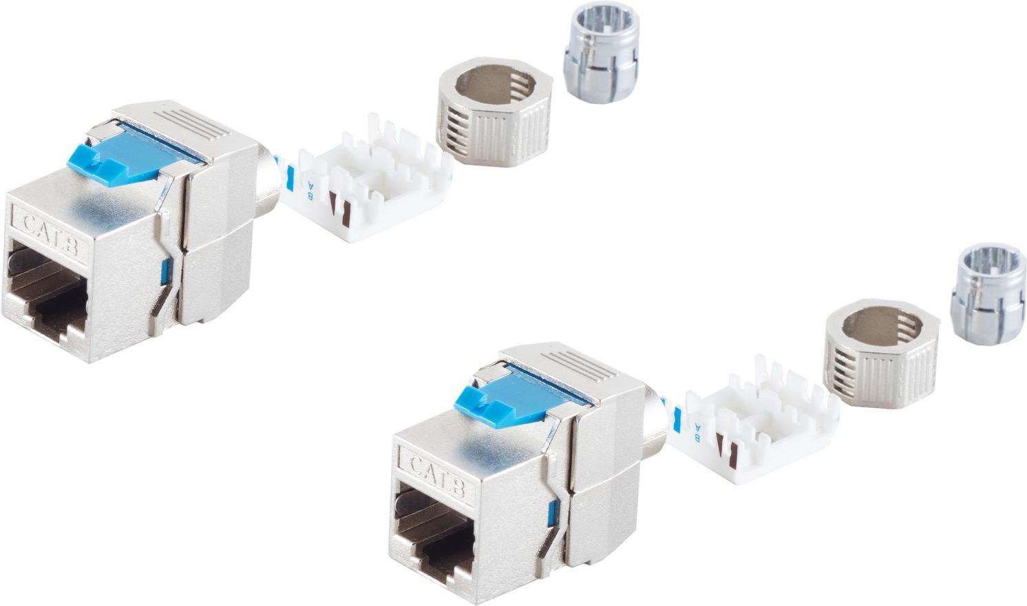 shiverpeaks ®-BASIC-S--Netzwerk-RJ45 cat. 8.1 feldkonfektionierbarer Keystone Metall--VE2 (BS08-45005-2)