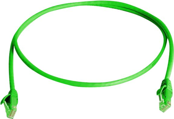 Telegärtner 100008318 RJ45 Netzwerkkabel, Patchkabel CAT 6 2.0 m Grün Flammwidrig, mit Knickschutztülle 1 St.
