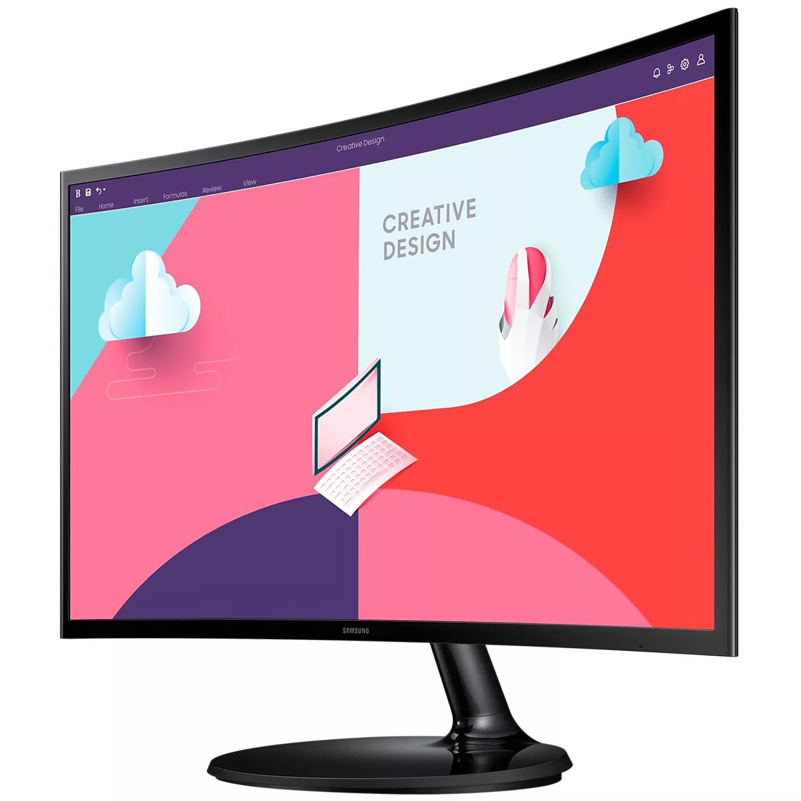 Samsung S36C Curved Monitor 61cm (24 Zoll) - Full HD, VA, 4ms, 75Hz, HDMI, VGA, FreeSync [Energieklasse E] (LS24C364EAUXEN) (geöffnet)