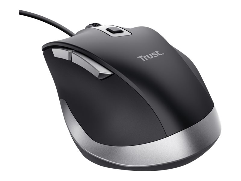 Trust Fyda Comfort Kabelgebundene Maus Optisch 5000 DPI 6 Tasten Rechtshänder 1,5 m USB Schwarz