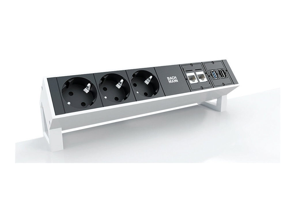 Bachmann DESK 2 Steckdosenleiste 3-fach Inox