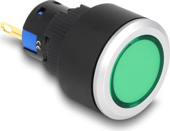 Delock 16 mm Kunststoff Signallampe grün Lötversion (22055)