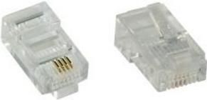 100er Pack InLine® Modularstecker 8P4C RJ45 zum Crimpen auf Flachkabel (ISDN) (73098L)
