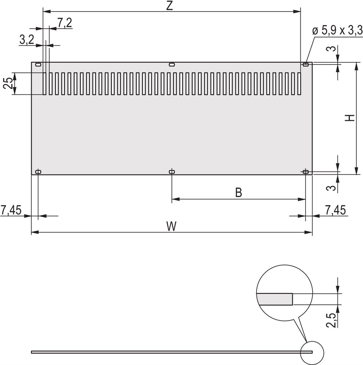 SCHROFF REAR PANEL 4U 84HP PERF. - Rack-Zubehör (30849030)