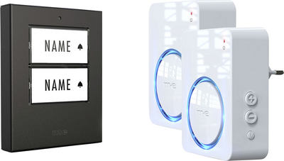 m-e 100152 Funkklingel Komplett-Set beleuchtet klangaktiv mit Bewegungsmelder (100152)