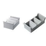 helit Karteitrog A6 quer, lichtgrau, unbestückt einhängbar in Hängeregistraturgestelle, stapelbar, für ca. (H6201882)