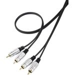 SpeaKa Professional SP-7870144 Cinch Audio Anschlusskabel [2x Cinch-Stecker - 2x Cinch-Stecker] 1.00 m Schwarz SuperSoft-Ummantelung, vergoldete Steckkontakte (SP-7870144)