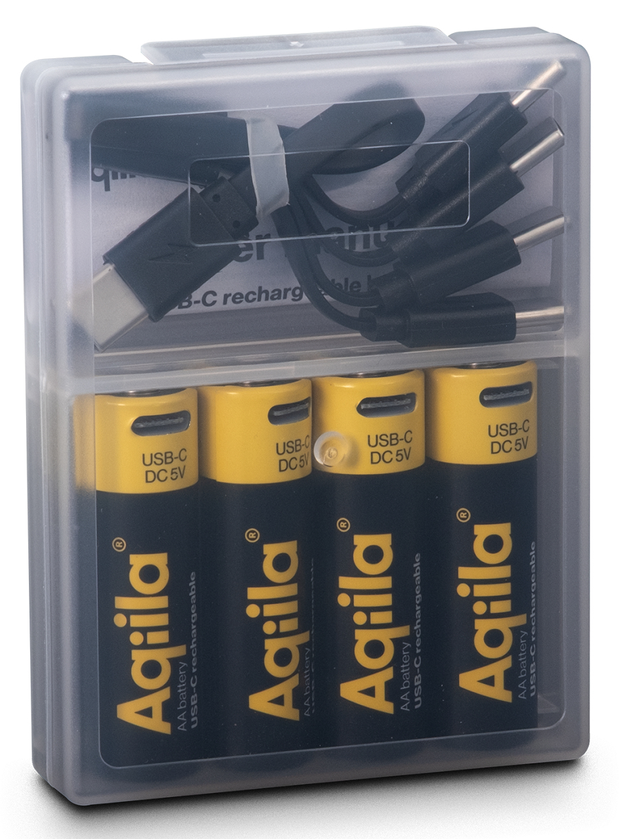 AQIILA AQ200AA367C4 AA Akku 2000 mAh 1,5 V USB-C Schwarz, Gelb