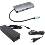 I-TEC USB-C Metal Dock 1xHDMI 1xVGA 1xSD+1xmicroSD Kartenleser 1xGLAN 1xAudio/Mic 3xUSB 3.1 1xUSB-C Data 1xUSB-C PD + Netzteil 100W (C31NANOVGA100)