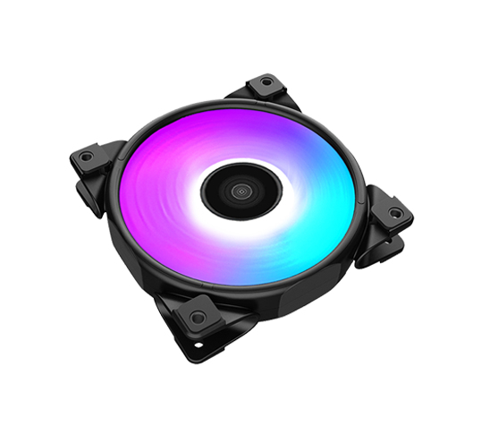 PCCOOLER Halo RGB 120mm Gehäuselüfter 1000–2000 RPM Schwarz, Mehrfarbig