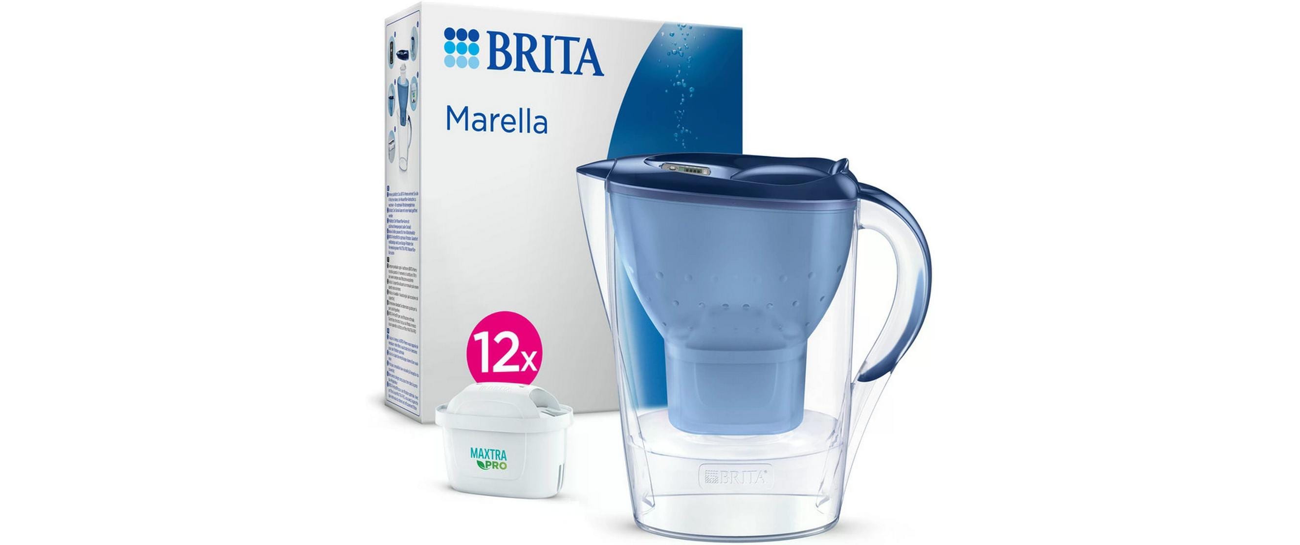 Brita Marella Tischwasserfilter inkl. 12 Filter Blau