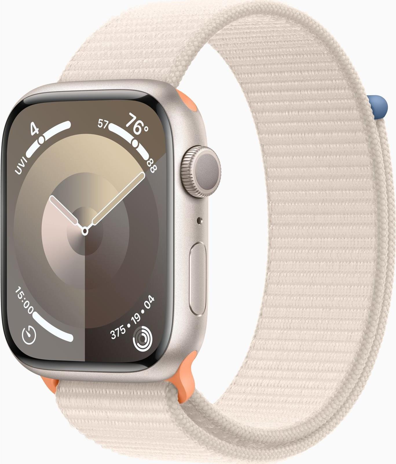 APPLE Watch Series 9 GPS 45mm Starlight Aluminium Case with Starlight Sport Loop MR983QF/A APPLE Watch Series 9 GPS 45mm Starlight Aluminium Case with Starlight Sport Loop MR983QF/A