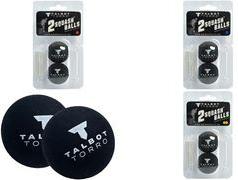 TALBOT torro Squashball, schwarz/gelb, extra langsam, 2er doppelter gelber Punkt - 1 Stück (251107)