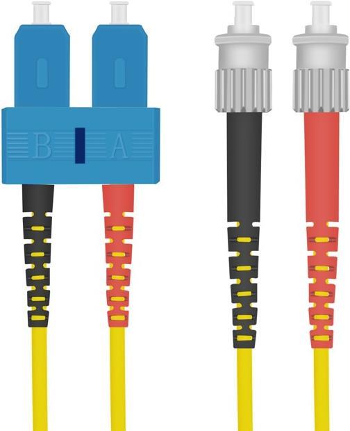 HELOS LWL Patchkabel SC/ST Duplex 9/125µm OS2 gelb 15,0m