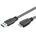 Wentronic Goobay USB 3.0 SuperSpeed Kabel, Schwarz, 3 m - USB 3.0-Stecker (Typ A) > USB 3.0 Micro-Stecker (Typ B) (95027)