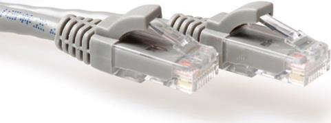 ACT Grey 0.25 meter U/UTP CAT6A patch cable snagless with RJ45 connectors. Cable length: 0.25 m Cat6a u/utp snagless gy 0.25m (IB3052)