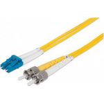 Intellinet Fiber Optic Patch Cable, OS2, LC/ST, 2m, Yellow, Duplex, Single-Mode, 9/125 µm, LSZH, Fibre, Lifetime Warranty, Polybag (750011)