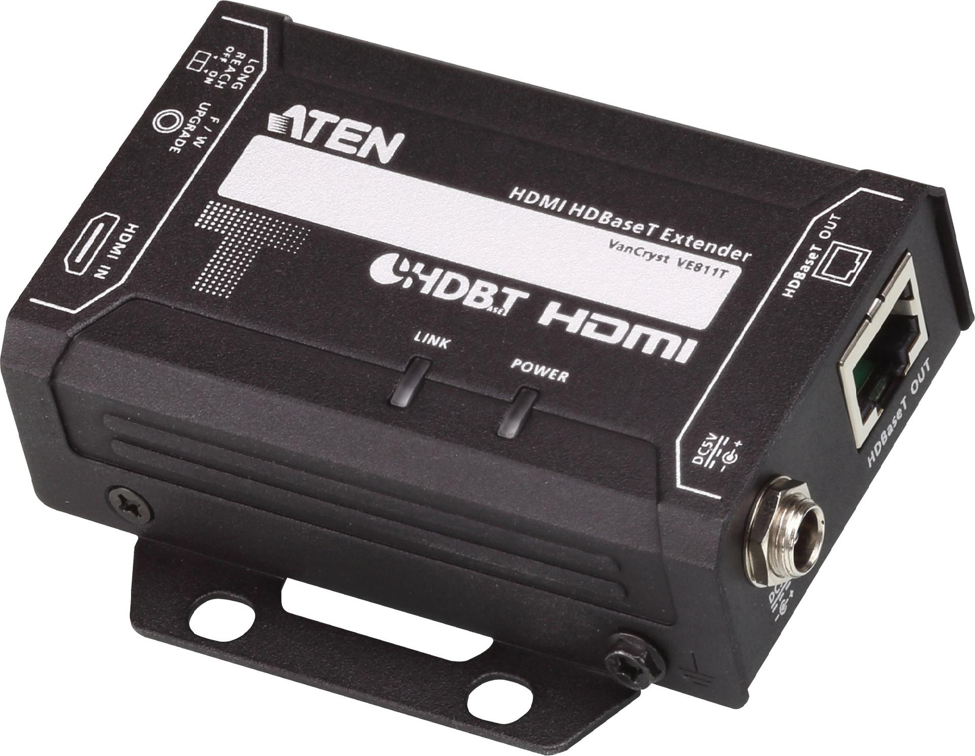 ATEN VanCryst VE811 HDMI HDBaseT Extender 4K Sender und Empfänger 150 m Schwarz