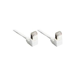 Patchkabel, Cat. 5e, F/UTP, weiß, beidseitig 90&#176 nach unten gewinkelt, 0,5m, Good Connections® (805W-005WI)