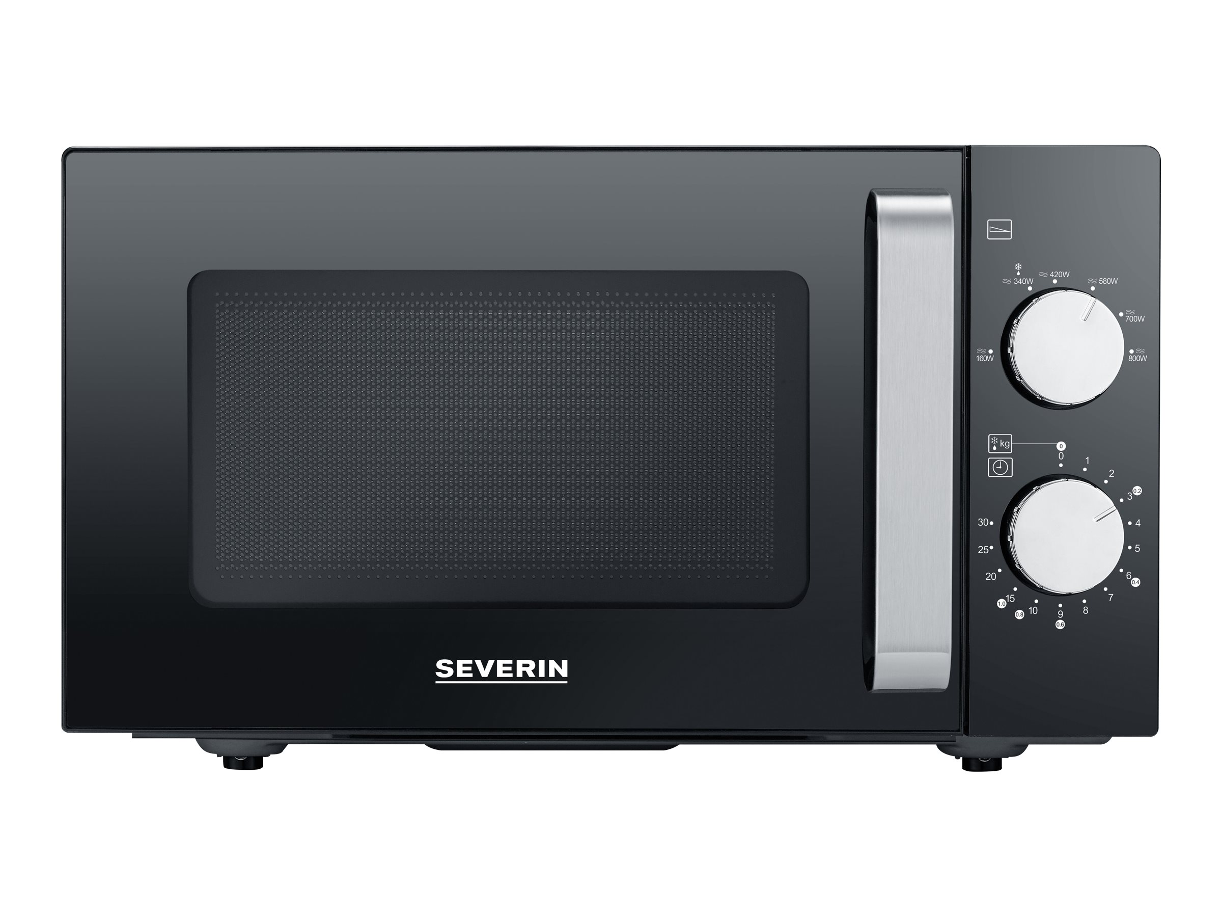 Severin MW 7761 Mikrowelle 20 l 800 W Mattschwarz/Rostfreier Stahl