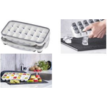 APS Eiswürfeldose mit Deckel, transparent / grau, 2er Set aus Polypropylen, spülmaschinengeeignet, mit transparentem, - 1 Stück (36103)