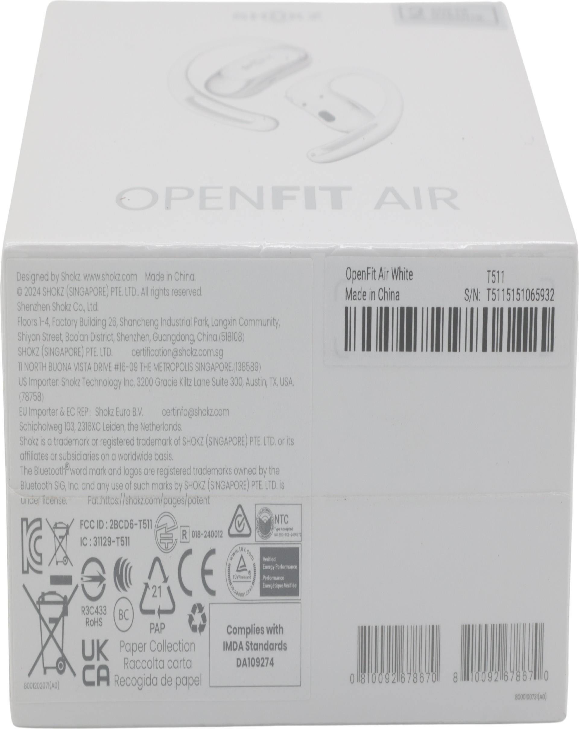 SHOKZ OpenFit Air Weiß