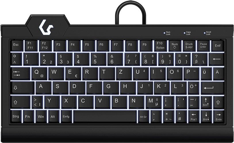 KeySonic KSK-3010ELC (DE) Tastatur USB QWERTZ Deutsch Schwarz (KSK-3010ELC (DE))