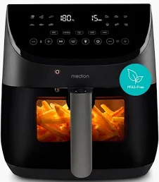 Medion MD 13060 X20 XXL Heißluftfritteuse 6,6 l schwarz 1700 W mit Temperaturfühler