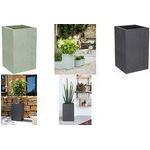 poétic Pflanzsäule BASALT UP, Höhe: 495 mm, anthrazit Pflanzgefäß aus Kunststoff, in Beton-Optik, für Innen-/ - 1 Stück (013718 G.ANT SX)