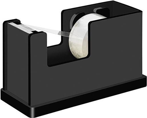 WEDO Tischabroller "black office", schwarz aus Acryl, Rollenbreite: 19 mm, Lieferung inkl. Klebefilm, - 1 Stück (63 9001)
