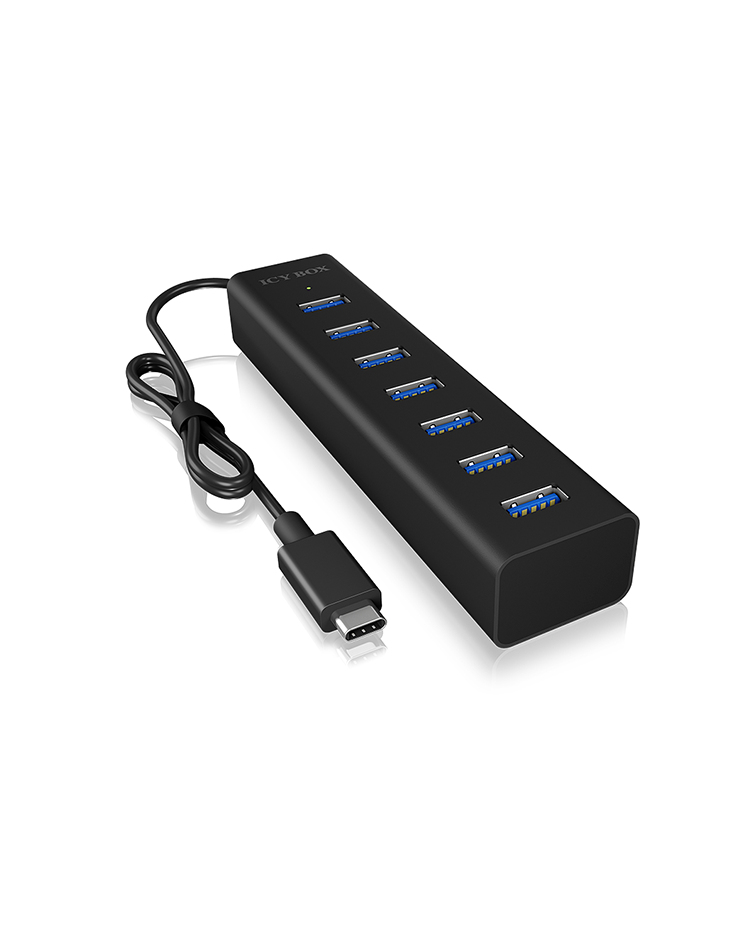 ICY BOX IB-HUB1700-C3 USB-C Hub 7-Port USB 3.2 Gen 1 Schwarz