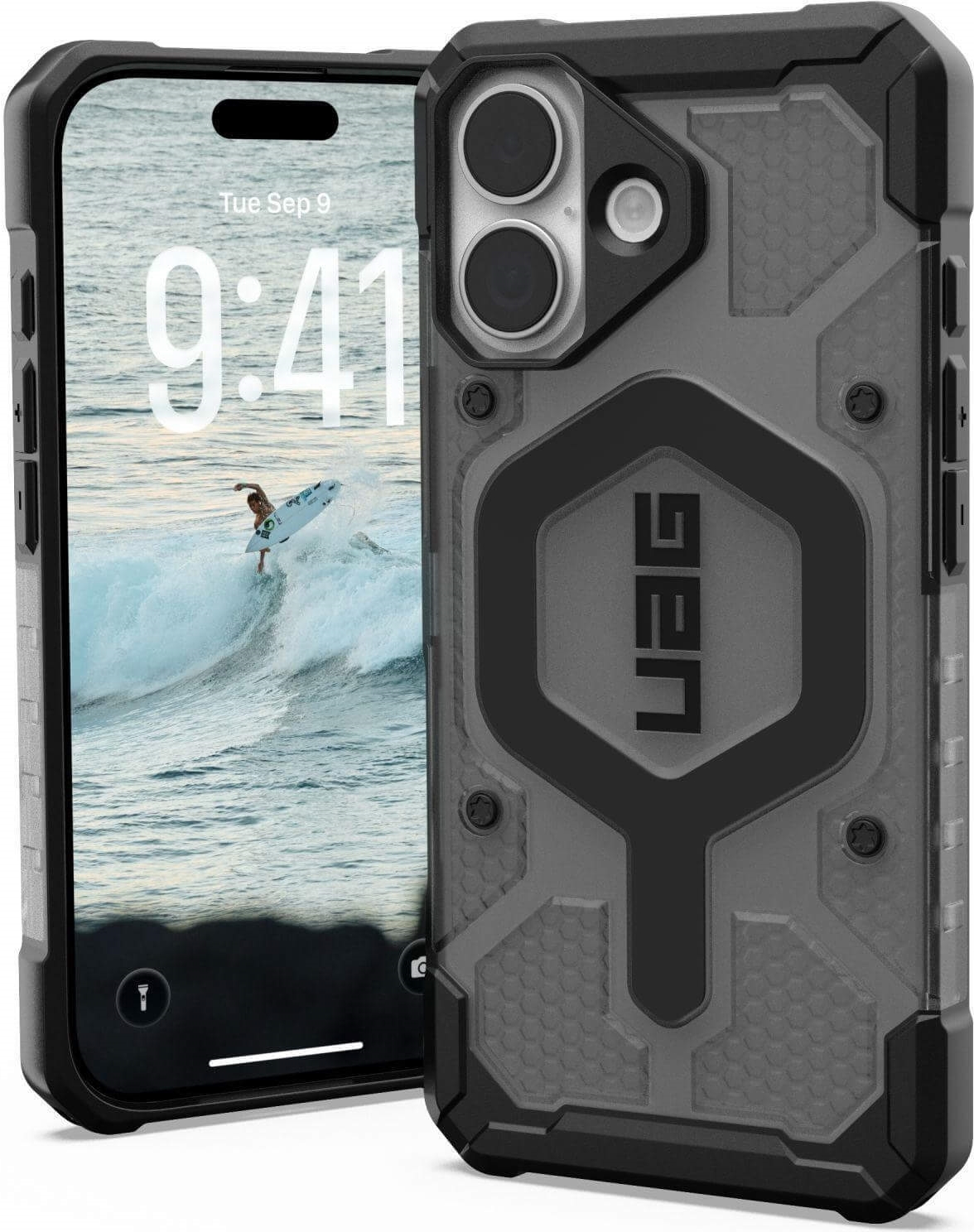 UAG Urban Armor Gear Pathfinder MagSafe Case | Apple iPhone 17 | ash (grau transparent)/schwarz | 114553113140 (114553113140)