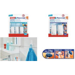 tesa Powerstrips Haken LARGE Rechteck, weiß aus hochwertigem Kunststoff, mehrfach verwendbar mit - 1 Stück (58272-00000-00)