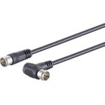 S/CONN maximum connectivity Sat-Anschlußkabel, F-Quick Winkel-Stecker - F-Quick-Stecker, Central Pin, 100% geschirmt, > 100 dB, schwarz, 2,5m (80113-128S)