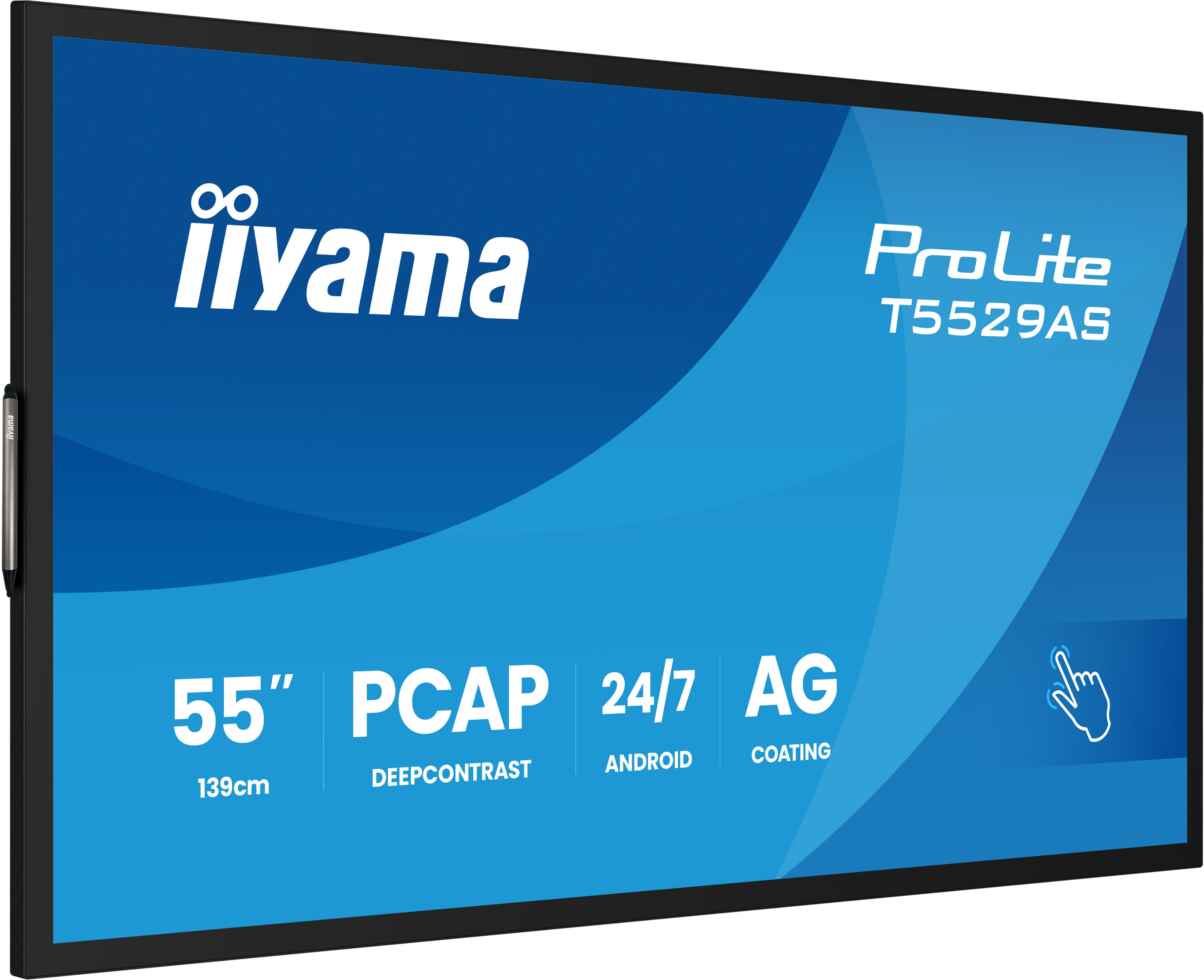 Iiyama ProLite T5529AS-B1AG 55" Digital Signage Display mit Touchscreen 4K UHD Schwarz Matt