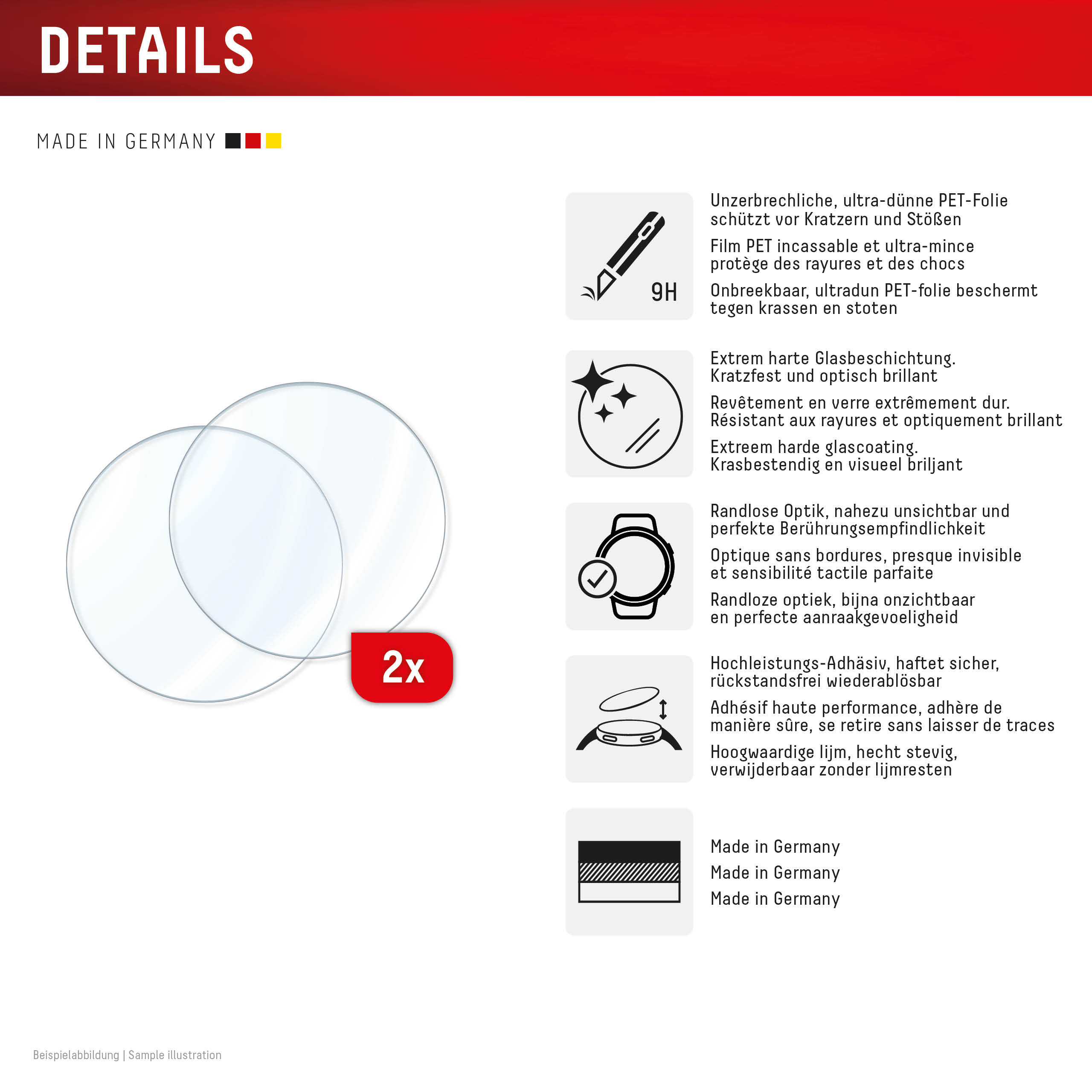 Displex DISPLEX Glass Displayschutz Samsung Galaxy Watch8 40mm Transparent