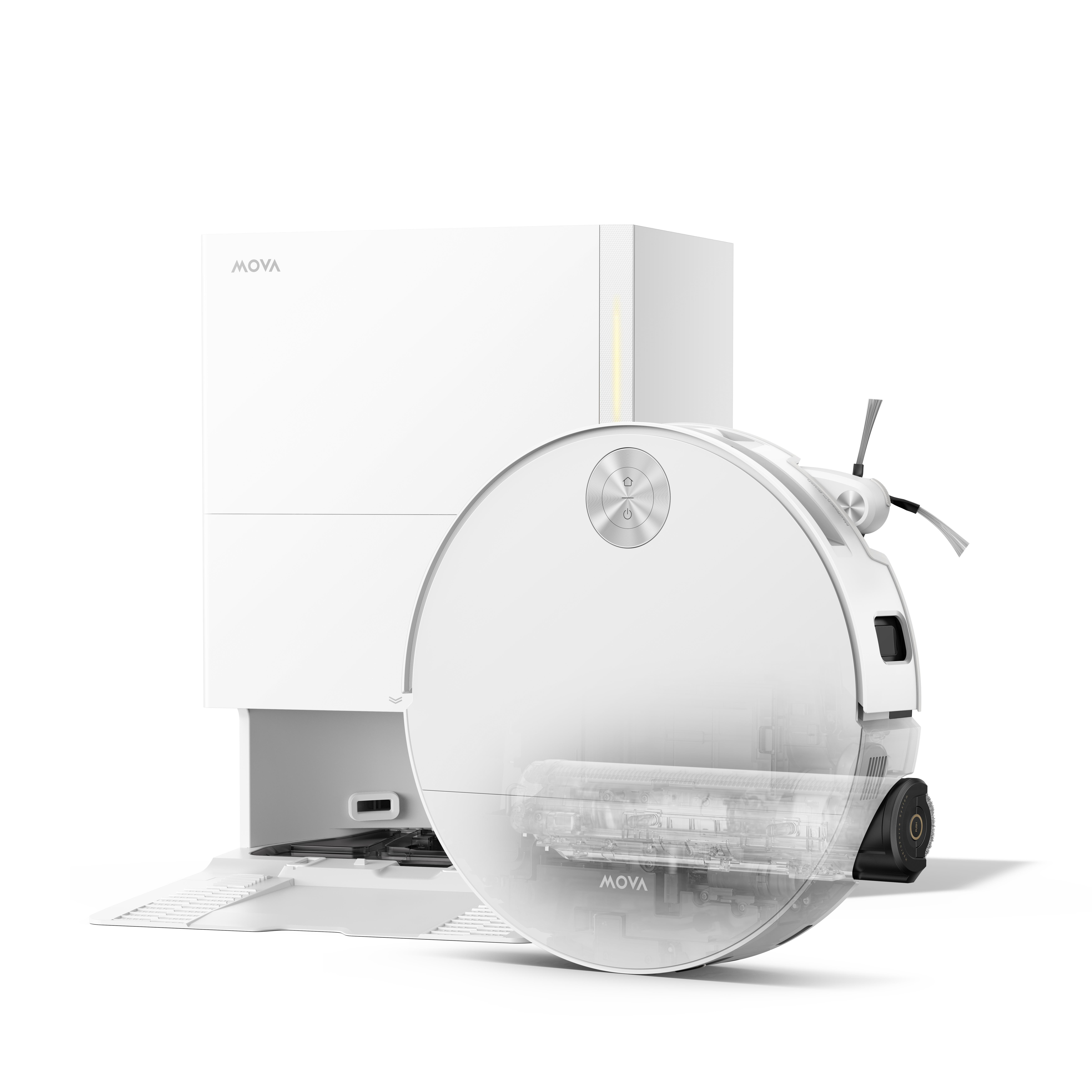 MOVA S70 Roller Saug-Wisch-Roboter mit Reinigungsstation 28.000 Pa 90 mm Höhe Weiß