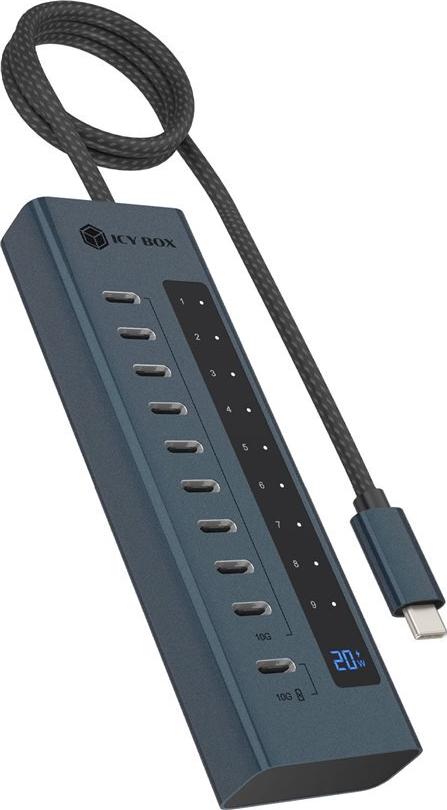 ICY BOX Hub USB-C PD20W 9xUSB-C/1xUSB-C+PD20W bis 10Gbit/s (IB-HUB1450-C31)
