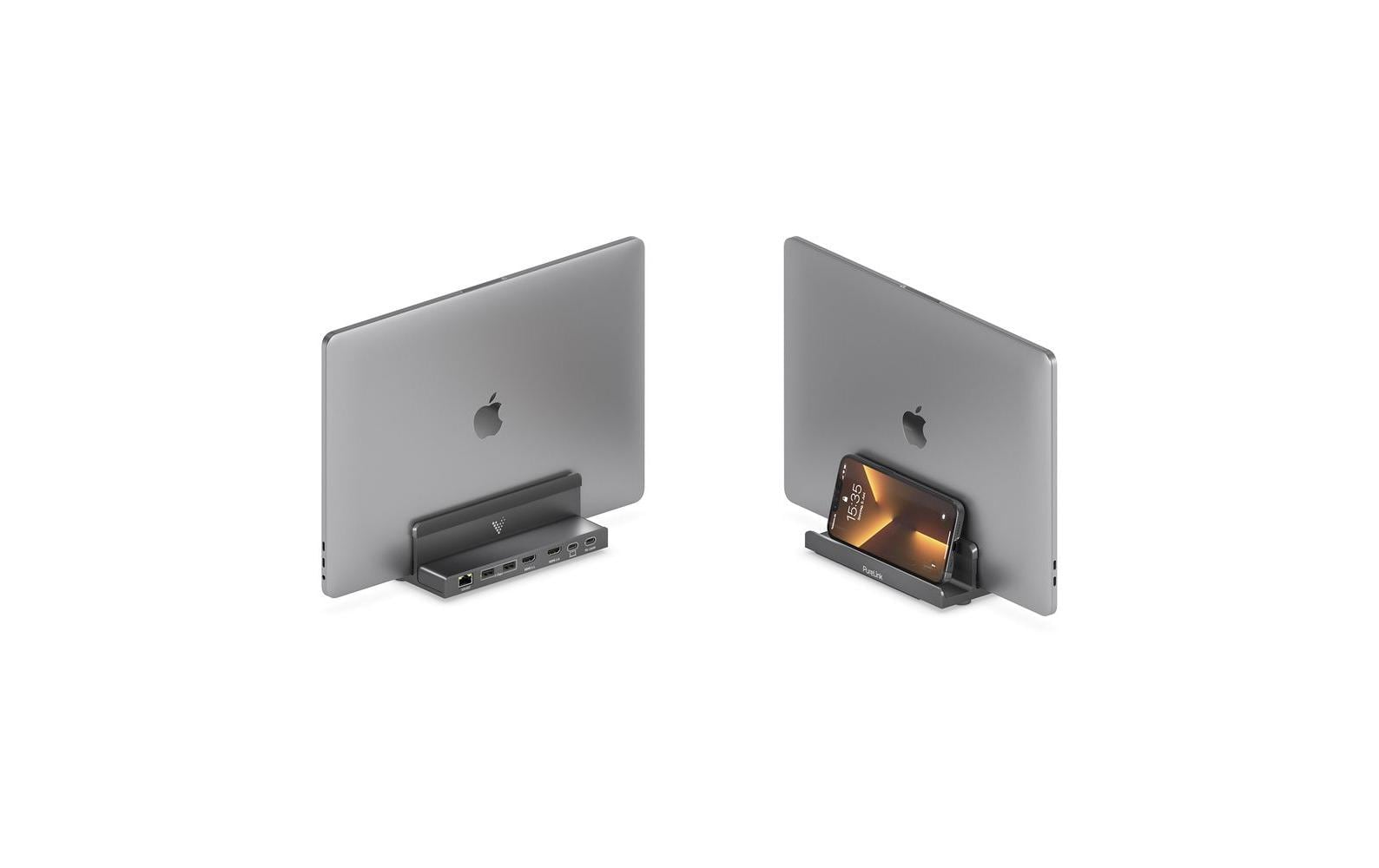 PureLink Vuelogic VL-DS100 USB-C Dockingstation mit Laptop-Ständer 100 W 8K Schwarz, Grau