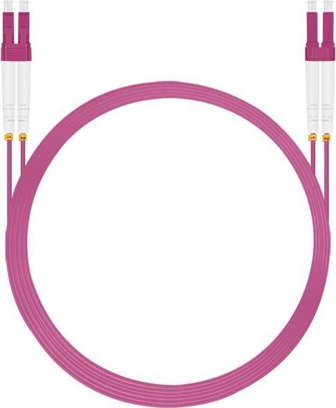 Helos LWL Patchkabel OM4 LC Duplex 2 m Erikaviolett