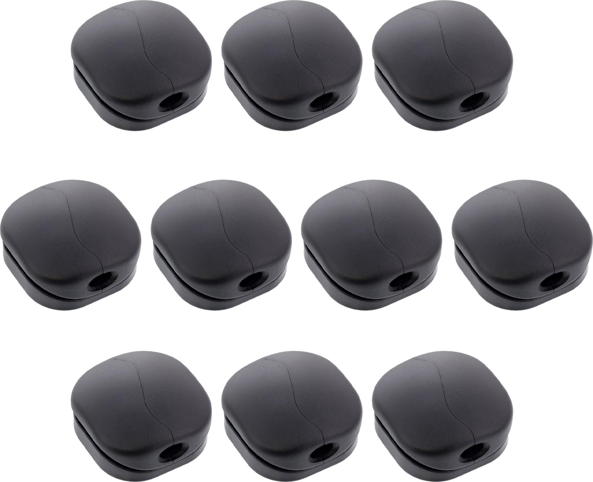 InLine 10er Pack Click Kabelmanager 1-Line - schwarz (59971M)