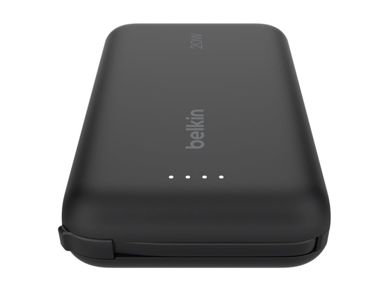 Belkin BoostCharge Powerbank mit integriertem USB-C-Kabel 10000 mAh 20 W Schwarz