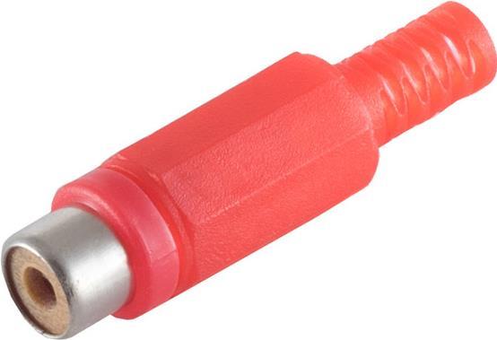 shiverpeaks BASIC-S Cinchkupplung, Kunststoff, rot zum selber löten, im Polybeutel mit Eurolochung (BS51500-R)