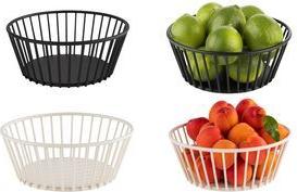 APS Brot- und Obstkorb URBAN, rund, 170 mm, weiß aus weißem Metall, Durchmesser: 170 mm, Höhe: 70 mm - 1 Stück (30430)