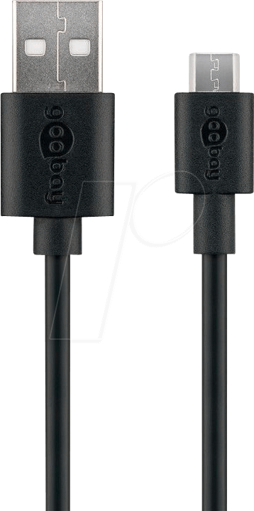 GOOBAY Micro USB Lade- und Synchronisationskabel, Schwarz, 0.5 m - für Android-Geräte, Schwarz