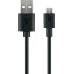 Goobay Micro USB Lade- und Synchronisationskabel, Schwarz, 0.5 m - für Android-Geräte, Schwarz (38659)