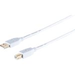S/CONN maximum connectivity USB High Speed 2.0 Kabel, A/B Stecker, vergoldete Kontakte, USB 2.0, weiß, 1,0m (77021-W)