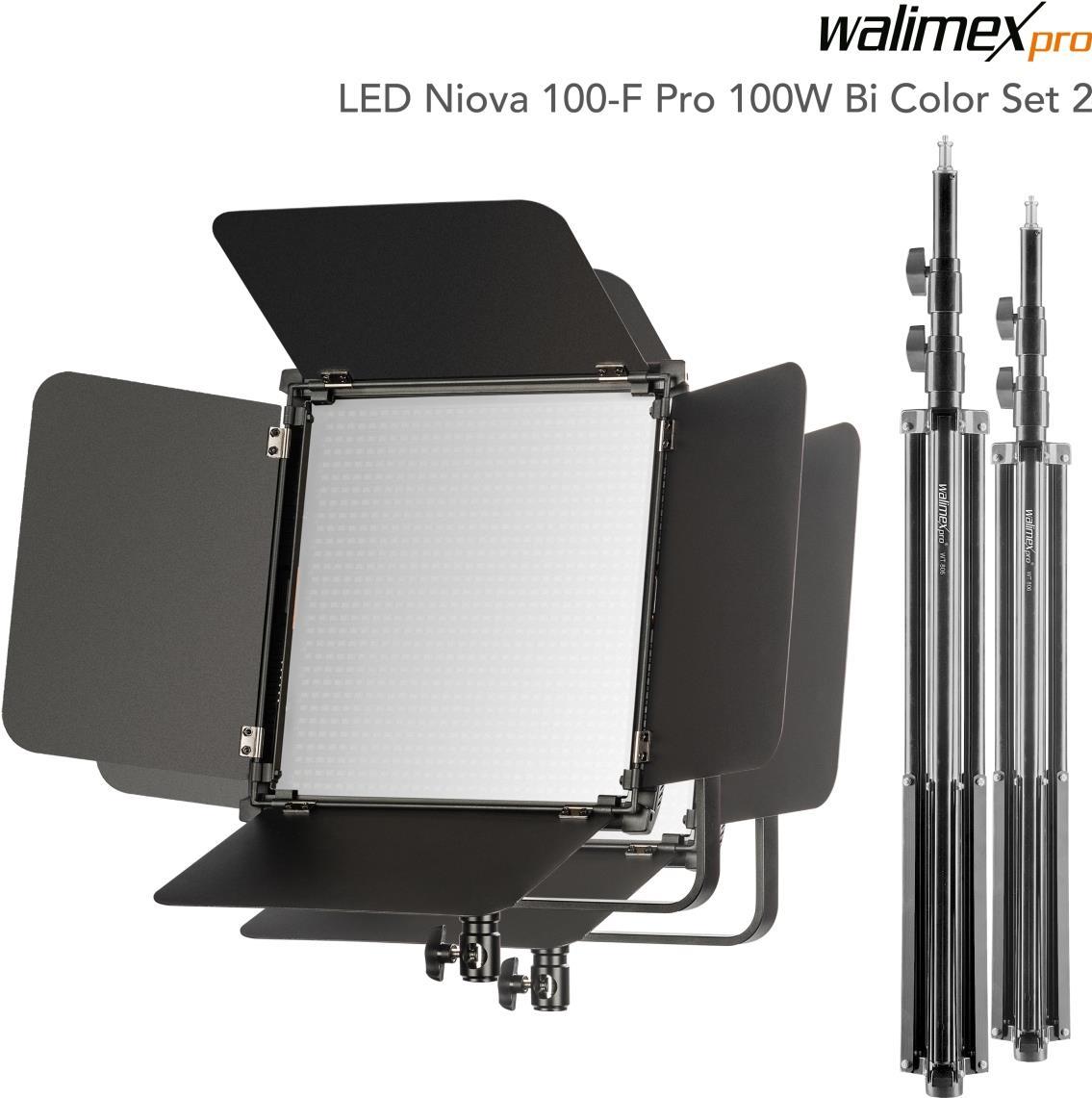 WALSER Walimex pro LED Niova 100-F Pro 100W Bi Color Set2 (23217)