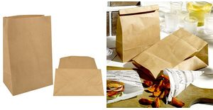 PAPSTAR Papiertüten mit Blockboden, 220 x 185 x 97 mm aus Kraftpapier braun, 70 g/qm, Tragkraft: 3 kg, - 1 Stück (88447)