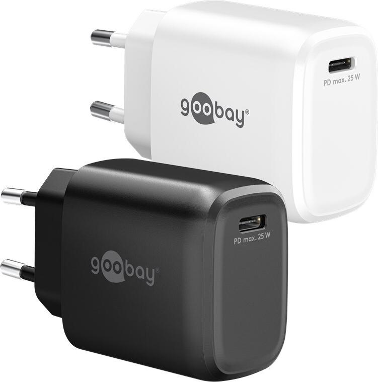 Goobay 25 W USB-C PD GaN Schnellladegerät weiß (79623)